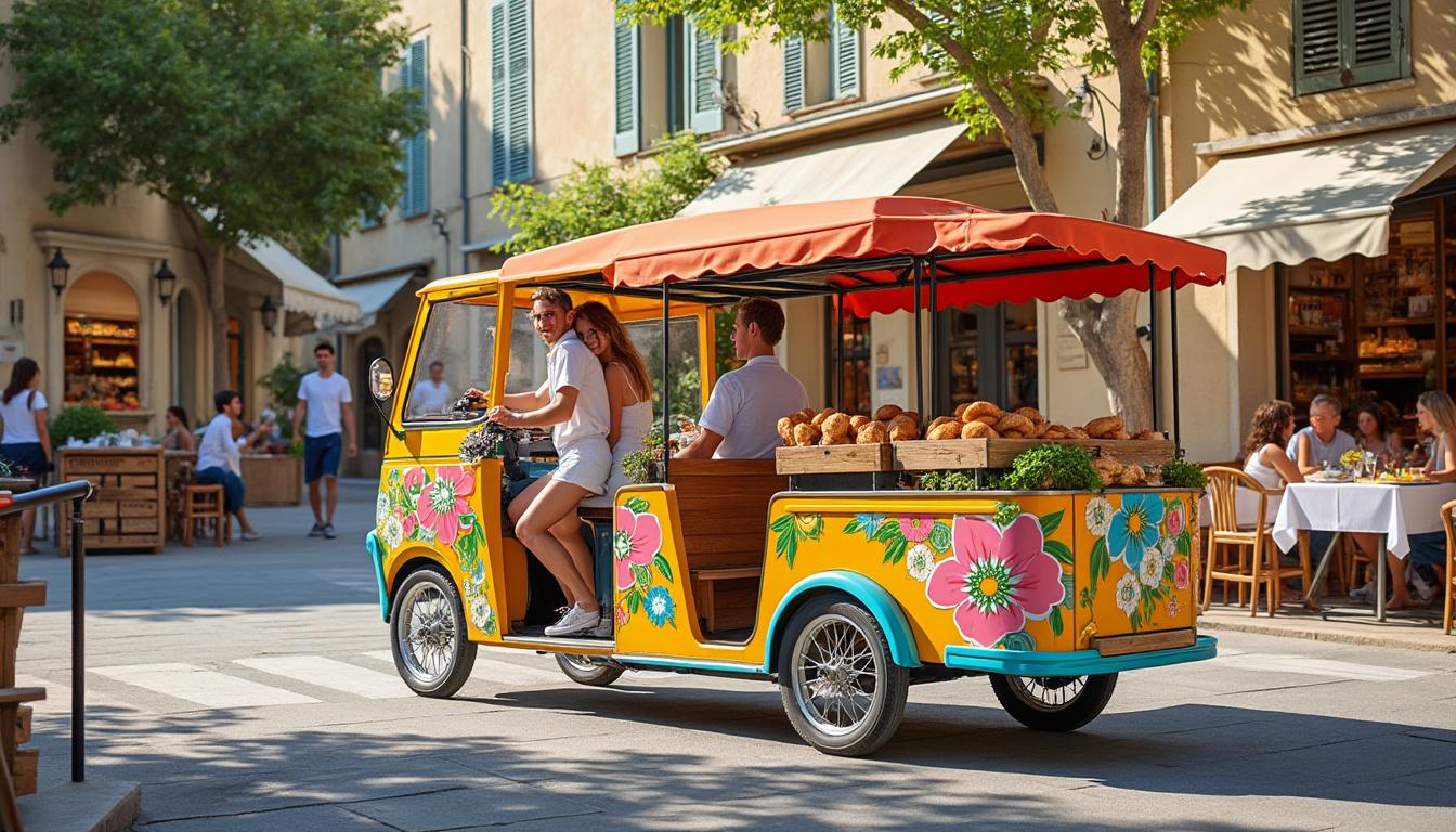 découvrez arles autrement avec notre vélo-taxi et food tour : savourez la gastronomie locale à travers 4 escales gourmandes, le tout sans voiture ! profitez d'une expérience unique alliant culture et délices culinaires au cœur de cette ville historique.